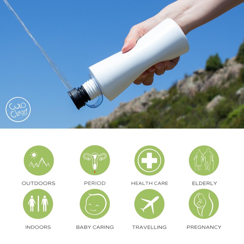 CuloClean 2pcs Portable Bidet with Silent Bottle (330ml). Ideal for