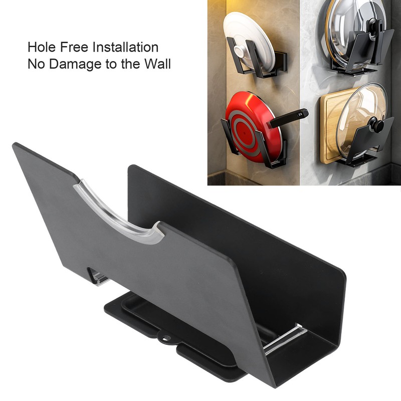 Pot Lid Holder Stainless Steel Wall Mounted Bracket Hole Free
