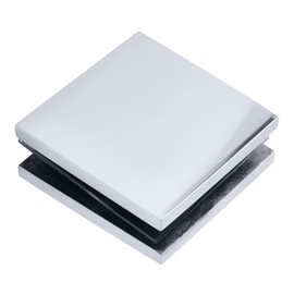 CRL Polished Stainless Steel 2 in x 2 in Square Smooth Face Mall Front Glass Clamp