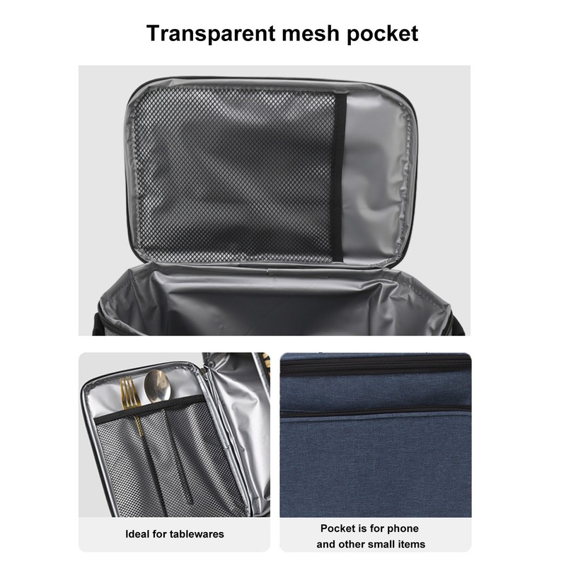 Lunch Bag 10L Collapsible Adjustable Strap Leakproof Portable Handle Insulated