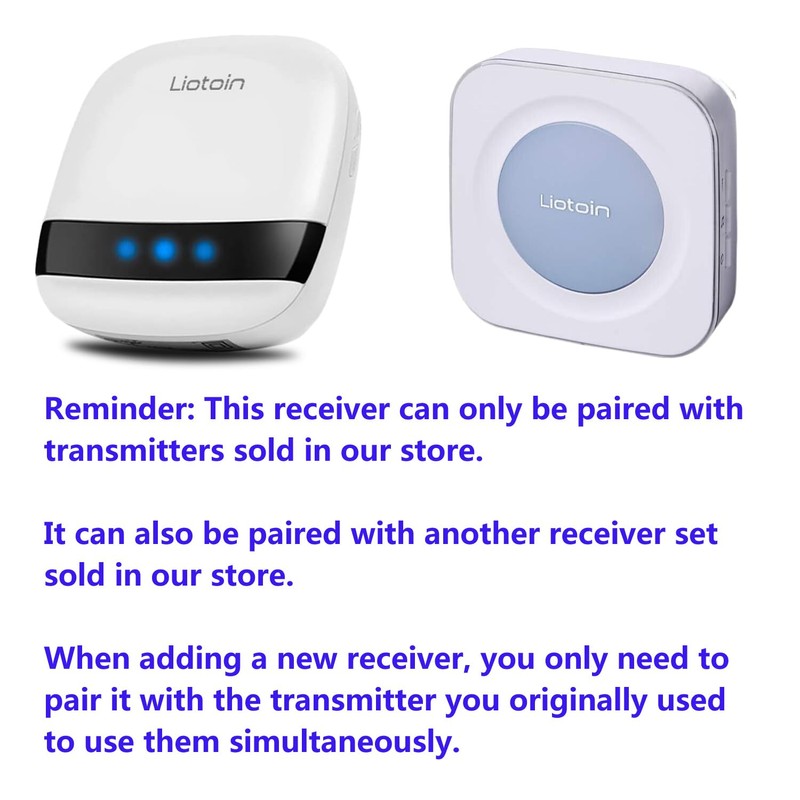 LIOTOIN Wireless Caregiver Pager Nurse Alert System Call Bell for