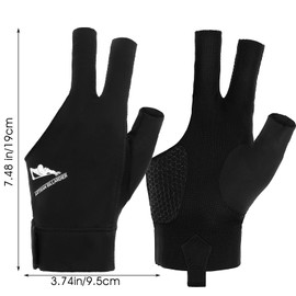 1 pcs Left Hand Billiard Gloves for Men Billiards Glove Pool Splicing Process Snooker Cue Sport Glove Popular Sizes Man Woman Elastic 3 Fingers Show Gloves Quick-Dry Breathable Billiard Pool