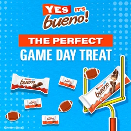 Kinder Bueno Milk Chocolate and Hazelnut Cream, Bulk 30 Pack, 2 Individually Wrapped Chocolate Bars Per Pack, 1.5 oz Each
