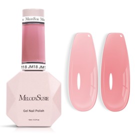 MelodySusie Jeweliver Gel Nail Polish, 0.5Fl.oz Rose Pink Milky Gel Polish Nude Pastel Color Soak Off UV LED Light Cure Gift for Women Manicure Nail Art DIY at Home JM18
