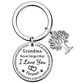 SMARGO Grandma Keyring Best Grandma Mother's Day Birthday Gifts From Grandchildren Granddaughter Grandson I Am As Lucky As Can Be The Best Grandma In The World Belongs To Me