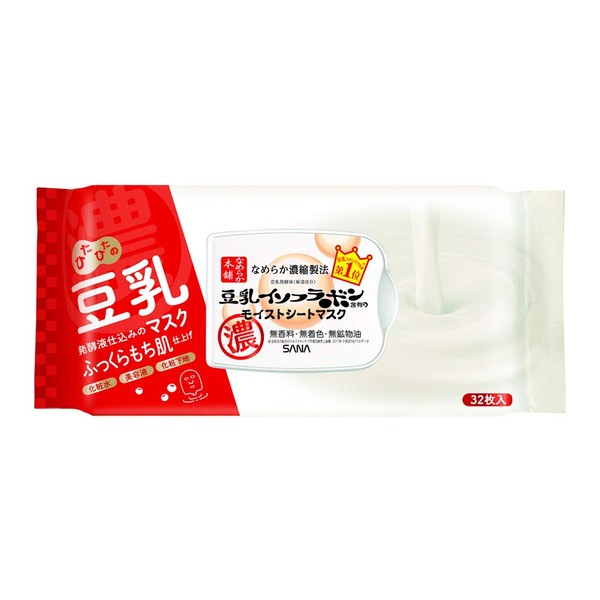 Nameraka Honpo Moist Sheet Mask, N, Pack of 32, Soy
