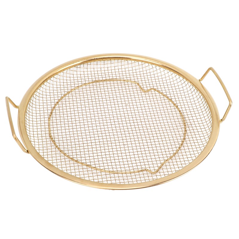 Stainless Steel Fruit Basket Double Handles Metal Mesh Drain Round