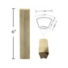 45 Degree Poplar Outside Radius Corner Base Block | 3/4"