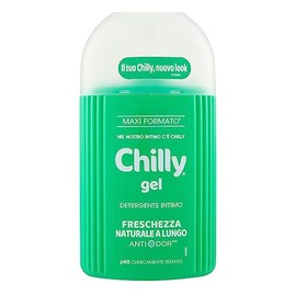 Chilly, Detergente Intimo Gel, Freschezza naturale a Lungo, con Anti-Odor, Per L'Igiene Intima, con Mentolo Naturale per una piacevole sensazione di freschezza, pH 5, Clinicamente Testato - 300 ml