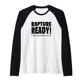 Rapture Ready Jesus Is Coming Soon Prophetic Christian Raglan Baseball Tee