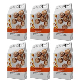 Raureif Bio Energy Balls (Mango) - 6 x 100 g | Vegan | Only 3 Ingredients: Mango, Dates & Coconut Flakes | 100% Natural | Fibre Rich | No Additives