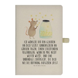 Mr. & Mrs. Panda DIN A4 Cotton Notebook Mouse Stars - Gift, Animal Motifs, Animals, Sketchbook, Good Mood, Children's Birthday, Address Book