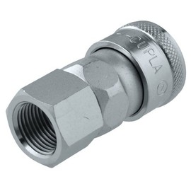 Nitto Kohki Hi-Cupla Socket, 3/8-inch BSP Female Thread, 215 PSI, Chrome-Plated Steel