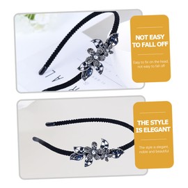 PACKOVE Rhinestone Flower Headband for Women Flexible Fit Elegant Sparkling Hair Accessories for Weddings Parties Family Gatherings Mother Friends Bridesmaids