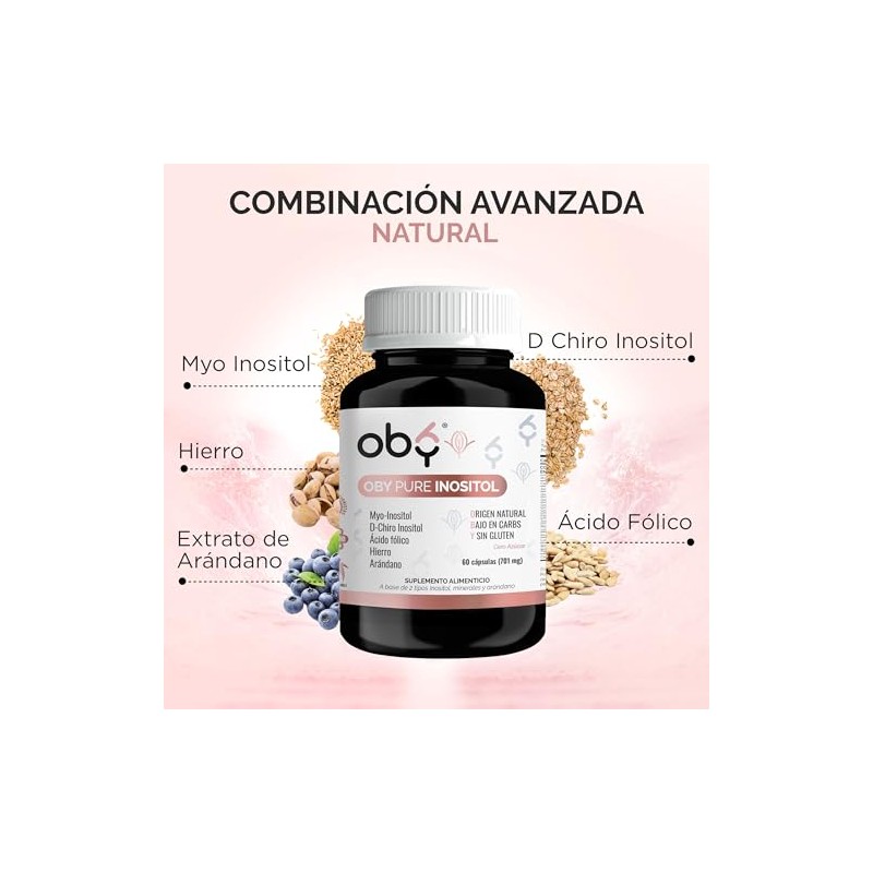 Oby Inositol Myo Chiro Acido Folico Hierro Extracto Arándano Suplemento