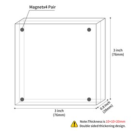 Sezanrpt 3 Pack Acrylic Picture Frames 3x3, 3 x 3 inch picture frame for 3x3 or 2x2 Pictures, Clear Double Sided Thick Photo Frames Desktop Pictures Display Small Tips Holder