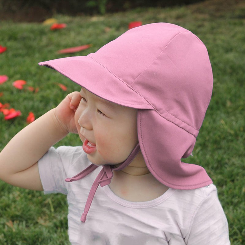 Baby Flap Sun Hat Wide Brim Quick Dry Cotton Adjustable