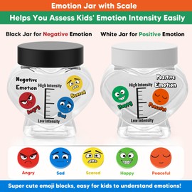 Garybank Emotion Jar for Kids Social Emotional Learning Activities, W/56 Emotion Cards, Gauge Kids Emotional Intensity & Give Feelings Support Coping Skills, Autism Kids Best Gifts for Christmas