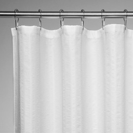 BINO 'Hanna' Fabric Shower Curtain - 70" x 72" - White Shower Curtain Fabric, Shower Curtains for Bathroom Shower Curtains Bathroom Curtain