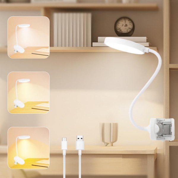 KEWUZY Reading Lamp Bed, 20 LED Clamp Lamp with 3