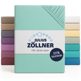 Julius Zöllner Lenzuolo con angoli elasticizzati in jersey per lettino, 100% jersey di cotone, certificato Oeko-Tex Standard 100, dimensioni: 60 x 120 cm/70 x 140 cm, confezione da 1 pezzo, colore