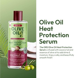 ORS Olive Oil Heat Protection Hair Serum infused with Coconut Oil for Restorative Shine 6 Ounces