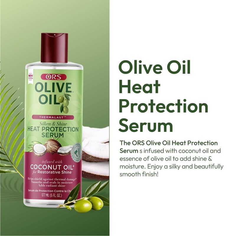 ORS Olive Oil Heat Protection Hair Serum infused with Coconut