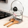 YJREW 304 Pot Lid Organizer & Spoon Rest, Pot Lid