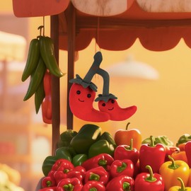 Apricot Lamb Passionate Chili Stuffed Animals for Kids, Soft Cute Plush Toys for Baby Girl and Boy, Fluffy Passionate Chili 7.5 Inches