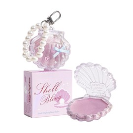 Shell Design Multi-Cream Eyeshadow Seashell Shape Cream Balm Teak Highlight 3-Way Pearl Glitter 3-Dimensional Glossy Skin Natural Daily #01 Shimmering White Shells