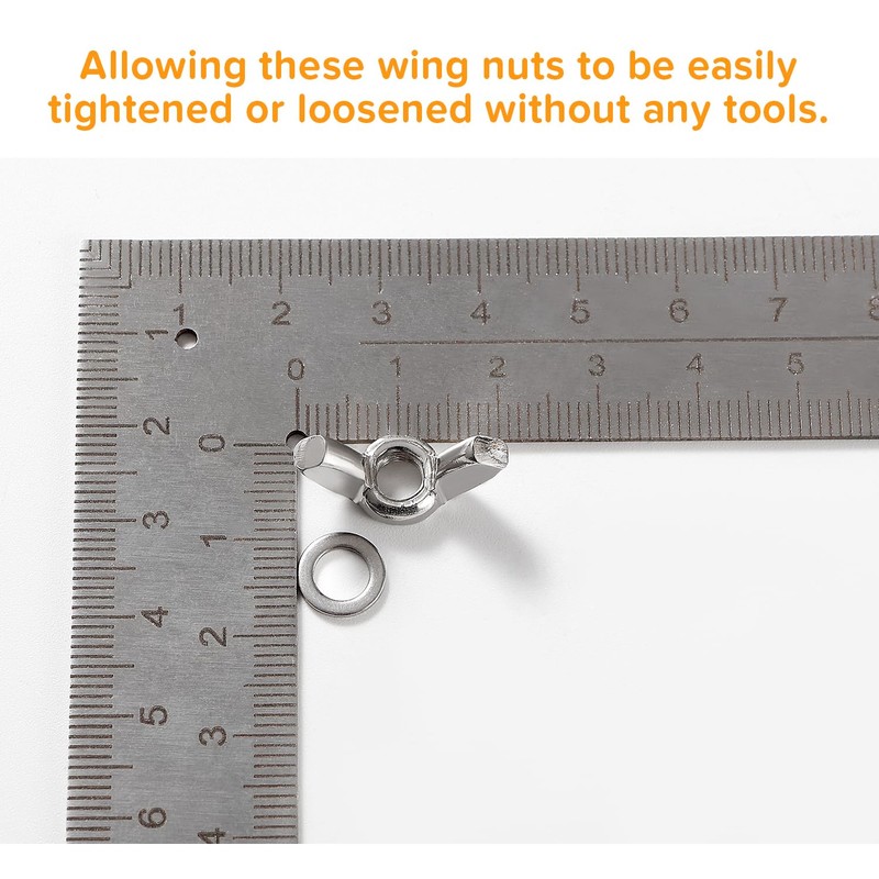 Lyeteung 40 pieces M5 wing nut, stainless steel wing groove,