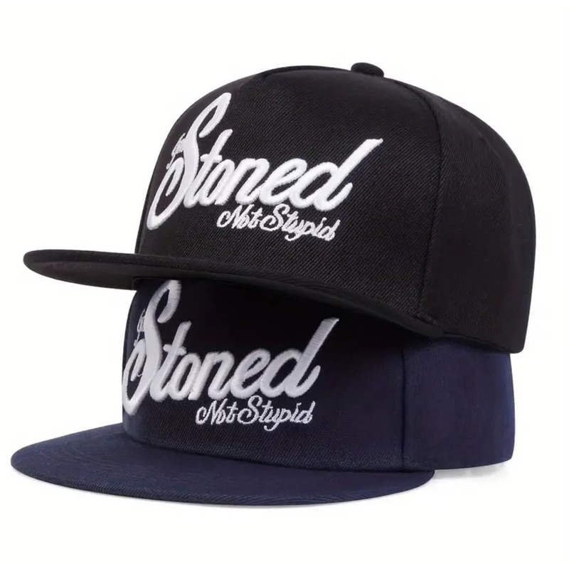 Sproutsy Men's Street Snapback Hat, Flat Visor, Straight Cap, Stoned,