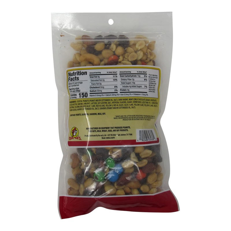 Buc-ee's Classic Trail Mix in a Resealable Bag, Peanuts, Raisins,