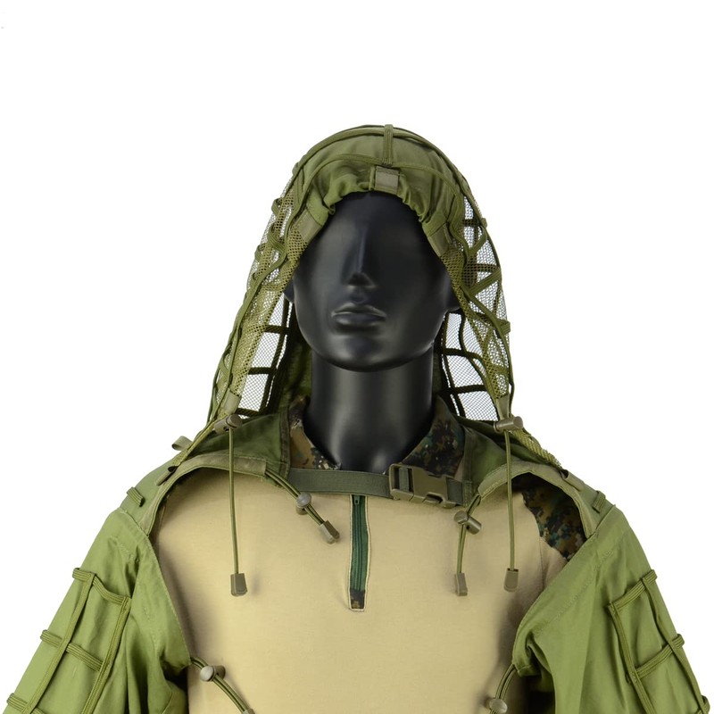 LytHarvest Ghillie Suit Foundation, Tactical Sniper Coats/Viper Hoods (Brown)