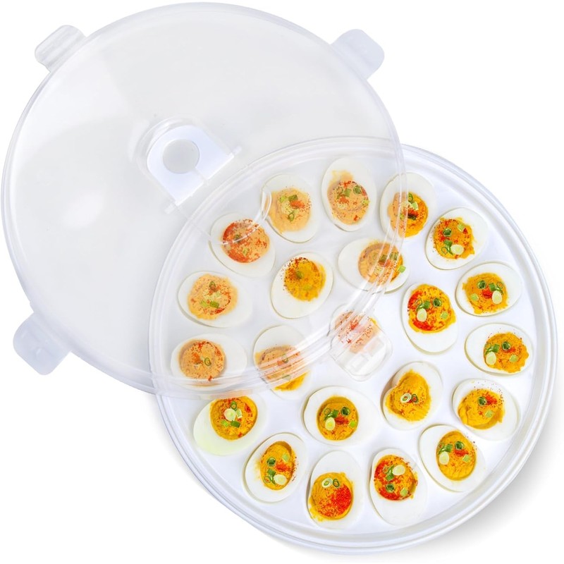 HANSGO Deviled Egg Containers with Lid, Deviled Egg Platter Carrier