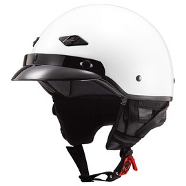 LS2 Helmets Bagger Motorcycle Half Helmet (Gloss White - Medium)