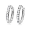 SILBERTALE Earrings Sterling Silver 925 Cubic Zirconia Circle Mini Earring