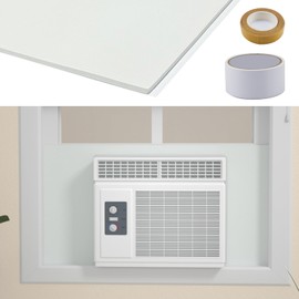 Window Air Conditioner Side Insulated Panel, 1PIC Full Surround Insulation Panels Window Seal Kit, WinterSummer Winter Heat and Draft Insulating,Insulation Foam Material SBR (WHITE)