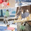 Queenmore Small Dog Pullover Sweater, Cold Weather Cable Knitwear, Classic