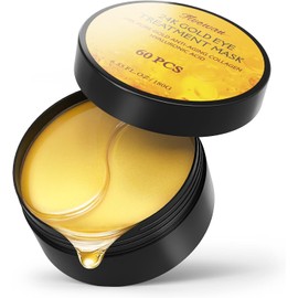 Fivewan Parches Para Debajo De Los Ojos De Oro 24K - 60 Pzas Mascarilla Para Ojos Oro Puro Colágeno Antienvejecimiento Ácido Hialurónico Mascarilla Para Eliminar Ojeras, Inflamación Y
