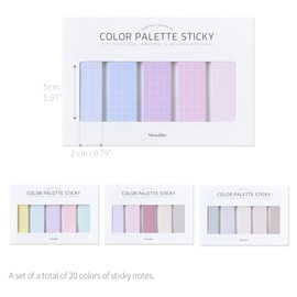 Monolike Color Palette Sticky Grid 500 B Set 4p - 30 Sheets Per Design, Sticky Notes