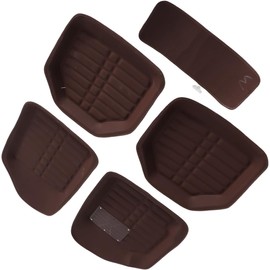 Chrees Alfombrilla Universal para el Suelo del Coche, Almohadilla de Cuero Antisuciedad, Resistente a la Lluvia y Al Desgaste, con Diseño Envolvente Completo para la Mayoría de los (Marrón Oscura)