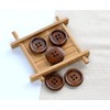GANSSIA 100PCS 1 Inch (25mm) Brown Color Wooden Buttons DIY