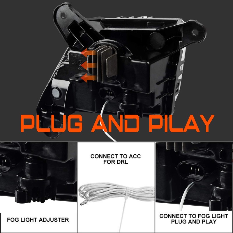 DRFG LED Fog Light with DRL Compatible for Chevy Silverado