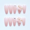 24pcs Beautiful Lace Nail Tips Pink Nail Tips for Wedding,