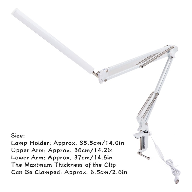 LED Swing Arm Lamp Adjustable Eye Caring Student Reading Desk