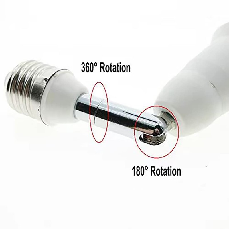 Srovil E26/E27 Light Socket Extender, 4.5 Inch Extension,Adjustable Vertical 90°Horizontal