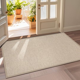 LEKEEPGO Door Mat 36"x59", Non Slip Door Mat Indoor Entrance, Rubber Backing Front Indoor Door mat Washable Absorbent Low-Profile Entryway Entry Resist Dirt Inside Door Mats, Khaki