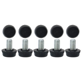 Sourcingmap M6 x 10 x 15mm Leveling Feet Adjustable Leveler Floor Protector Cover Pad for House Furniture Desk Table Chair Leg 10 Pack