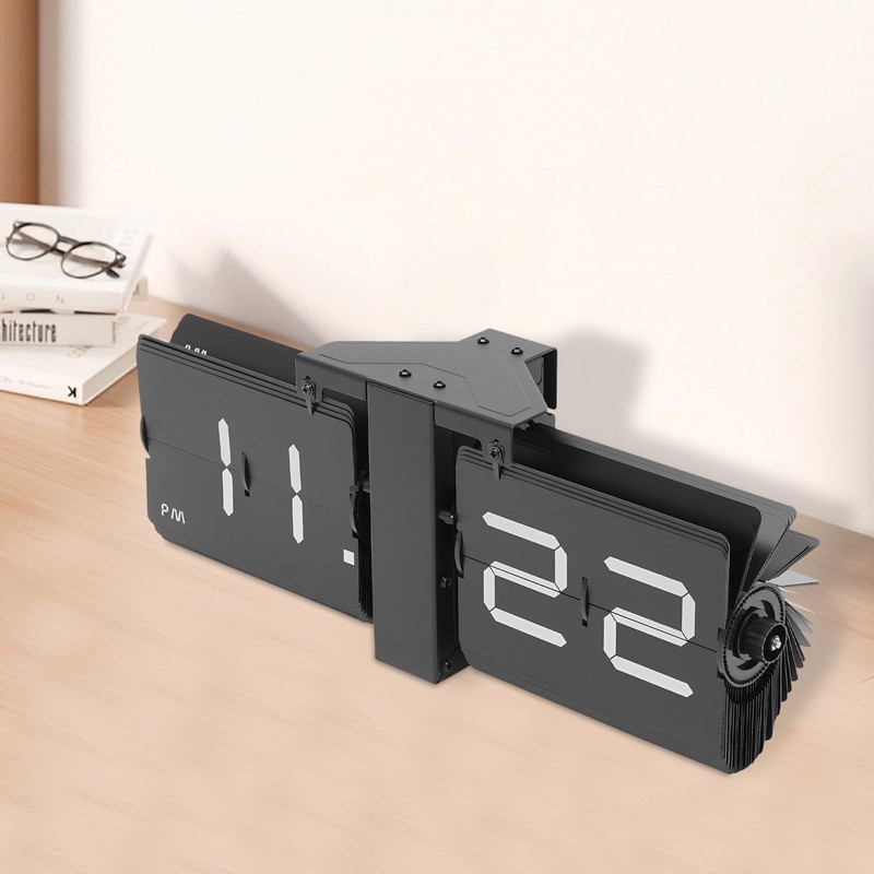 ILWorkTLs Flipping Out Wall and Tabletop Clock,Modern Flip Desk Clock,Digital